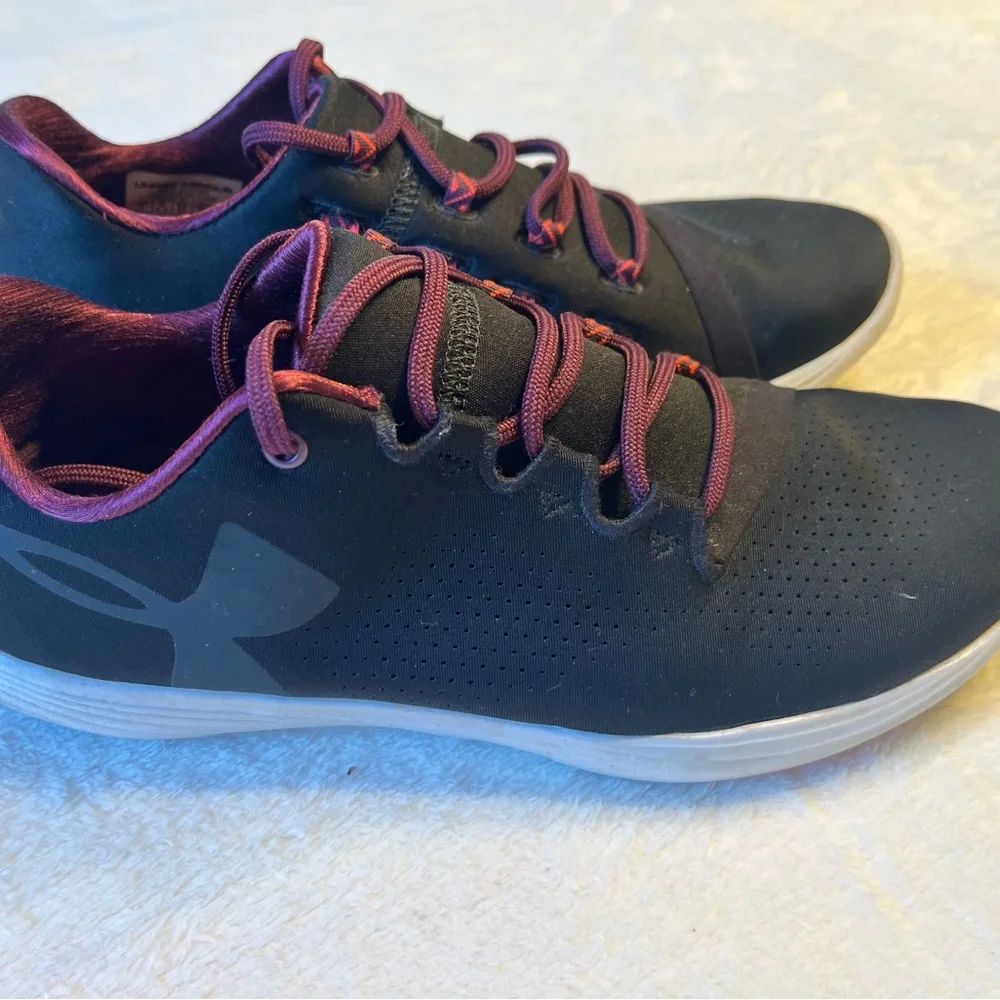 Under Armour Black Sneakers with Burgundy Laces